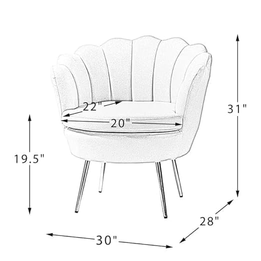 WOODEN FACTOR Vintage Velvet Fabric Tub Armchair with Golden Legs | Modern Flower Accent Chair for Home, Office, Lounge and Vanity | Luxury Dining Chair (Beige)