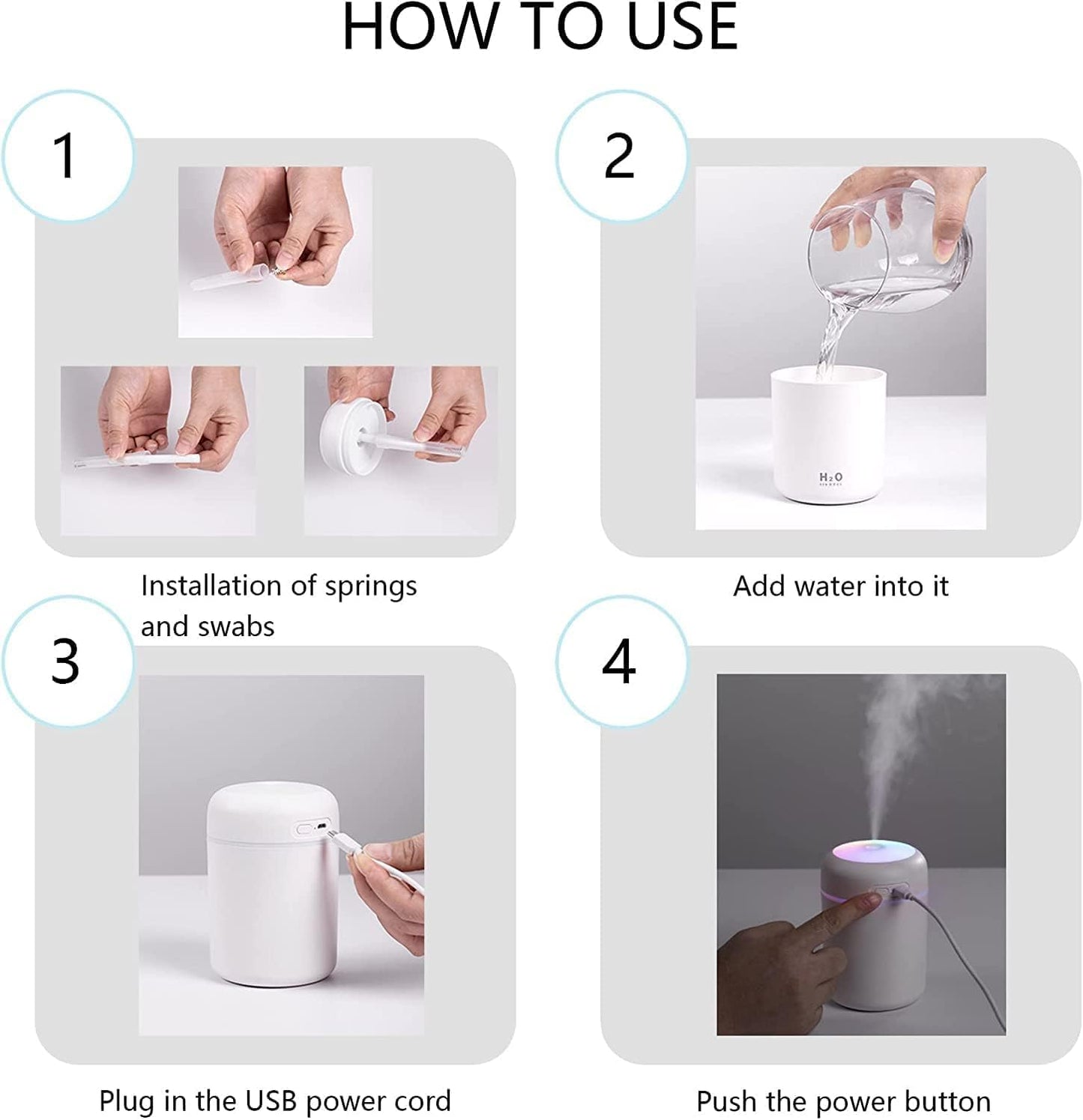 PURE AROMA 300ml Essential Oil Diffuser & Humidifier – Ultrasonic Cool Mist, Quiet Operation, LED Lights – Aromatherapy Air Freshener for Home, Office,...