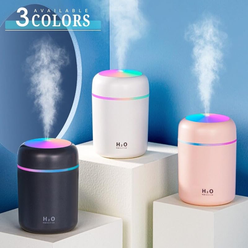 PURE AROMA 300ml Essential Oil Diffuser & Humidifier – Ultrasonic Cool Mist, Quiet Operation, LED Lights – Aromatherapy Air Freshener for Home, Office,...