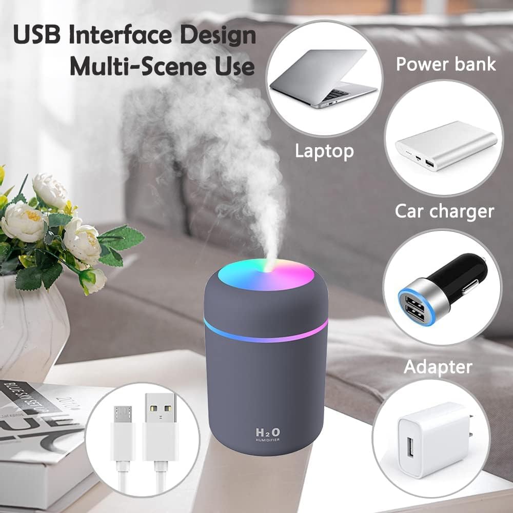 PURE AROMA 300ml Essential Oil Diffuser & Humidifier – Ultrasonic Cool Mist, Quiet Operation, LED Lights – Aromatherapy Air Freshener for Home, Office,...