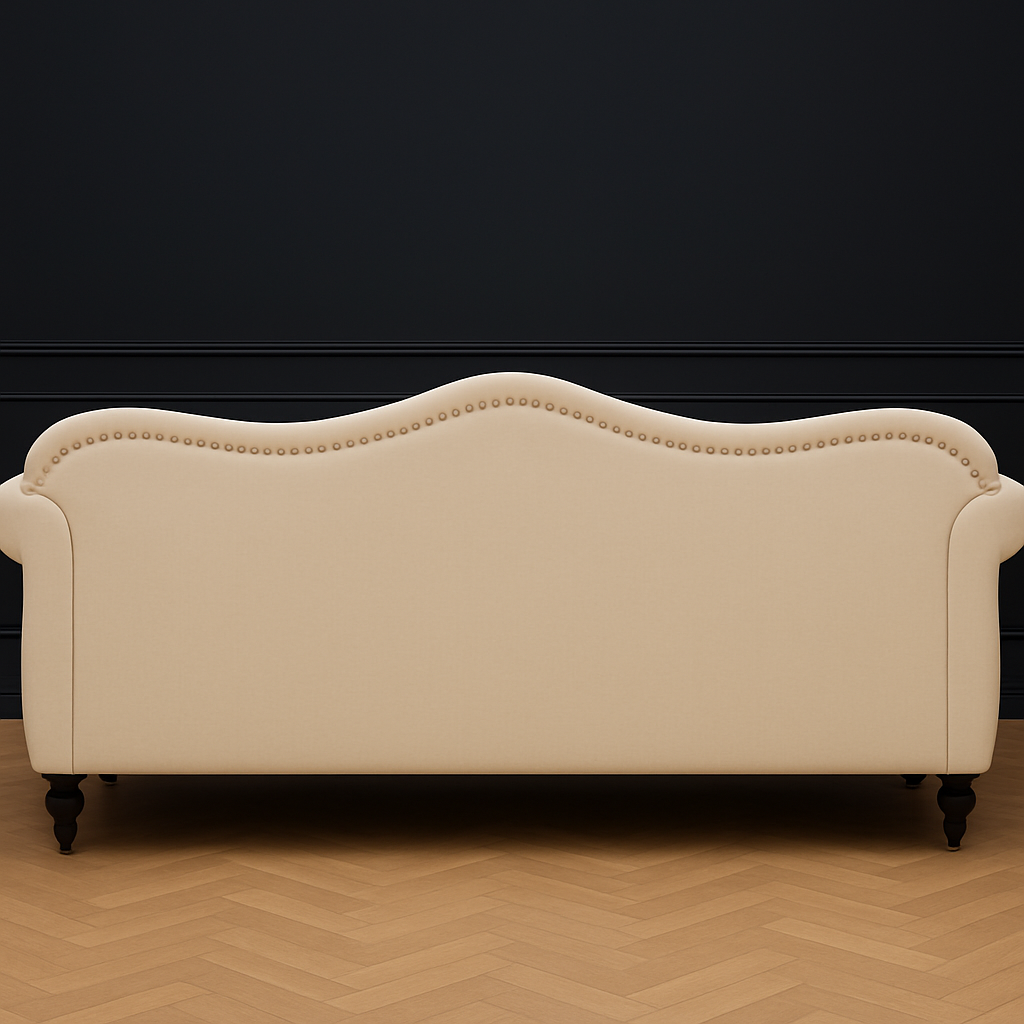 REEBON FURNITURE ART - Modern Velvet Chasterfield Sofa Button Tufted Taj Sofa with Throw Pillow for Living Room, Bedroom, Hallway (Beige, 3 Seater)